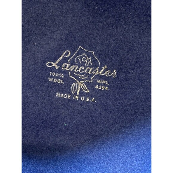 Vintage Lancaster Hat Womens Fedora Blue 100% Wool Netting Bow USA Church - Picture 5 of 10